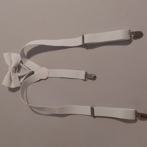 Kids Bow tie with White Suspenders